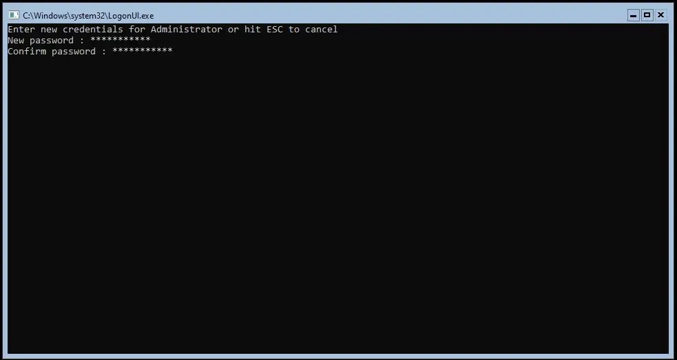 Windows Server core admin password