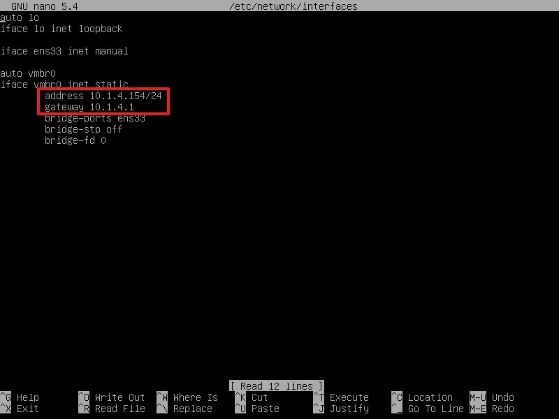 Proxmox change IP commands