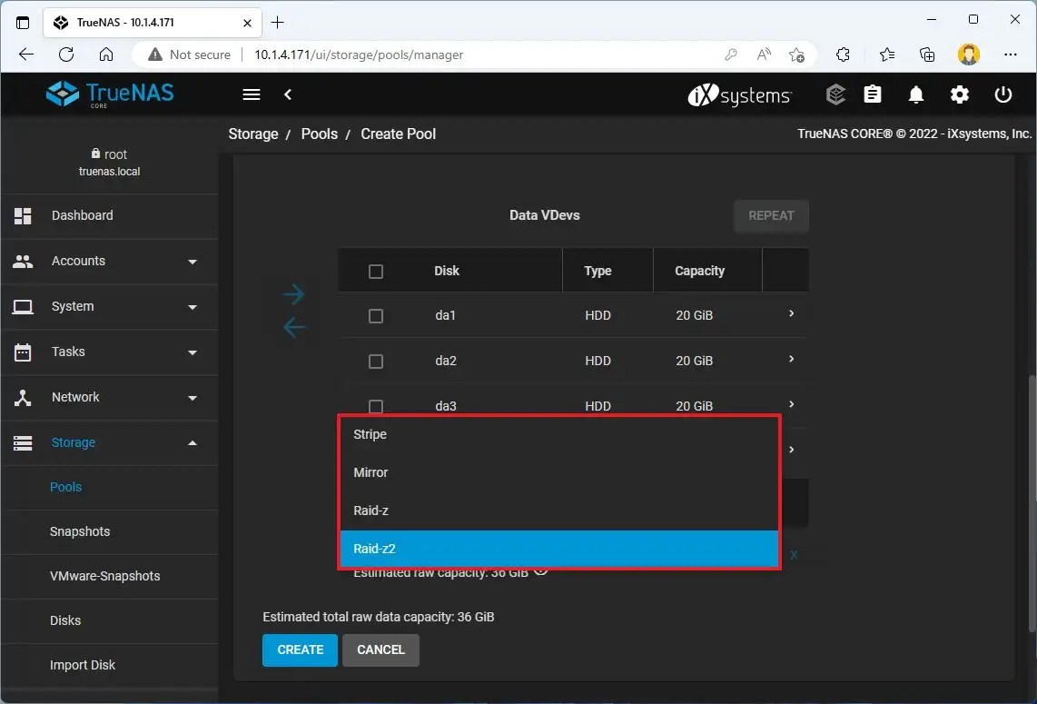 How to create storage pool on TrueNAS Server Decode