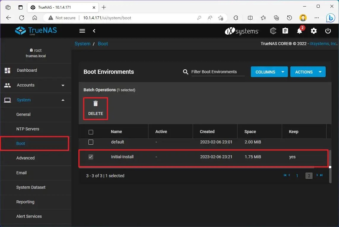 TrueNAS free up space
