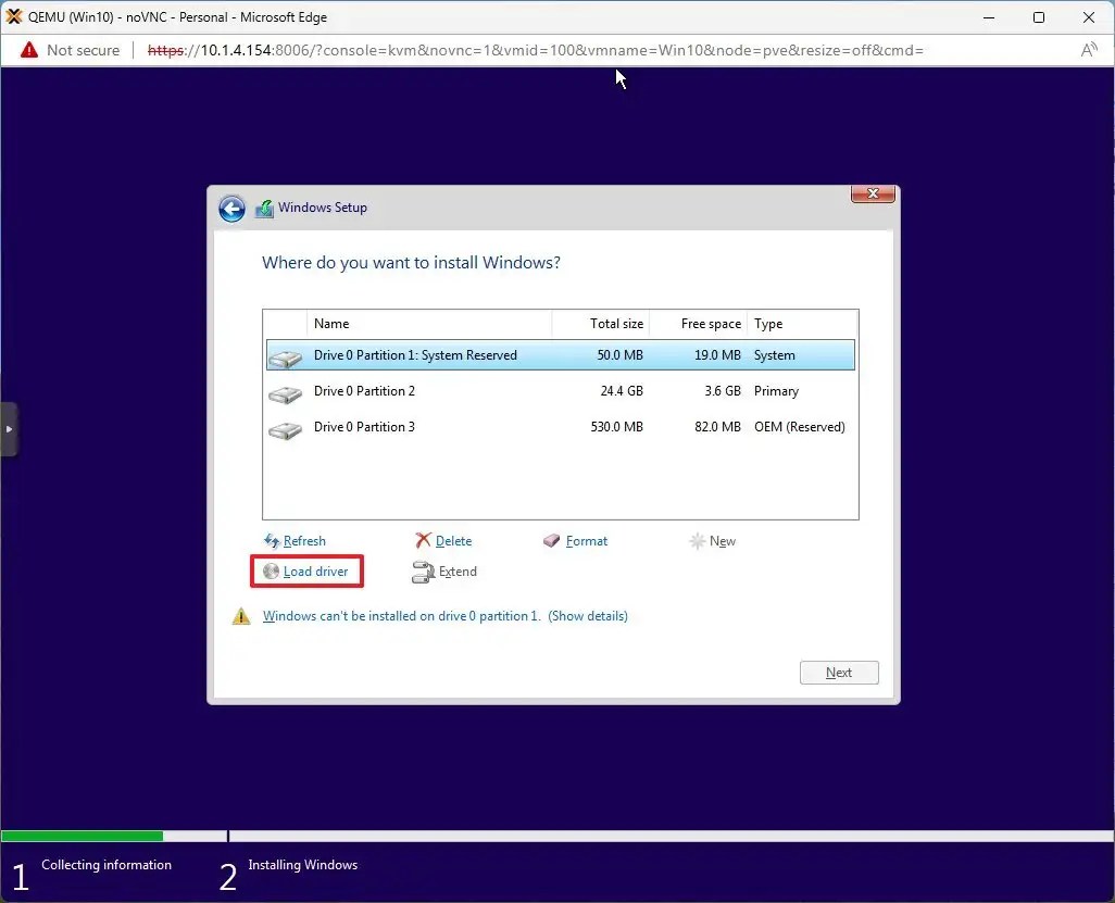 Windows Setup load driver