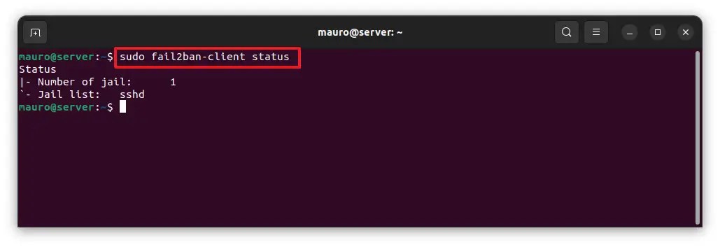 Ubuntu check Fail2ban client status