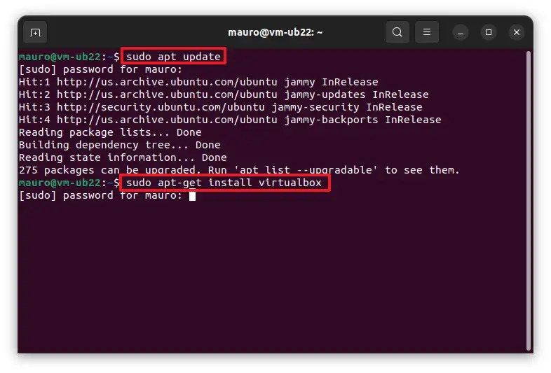 Ubuntu install VirtualBox