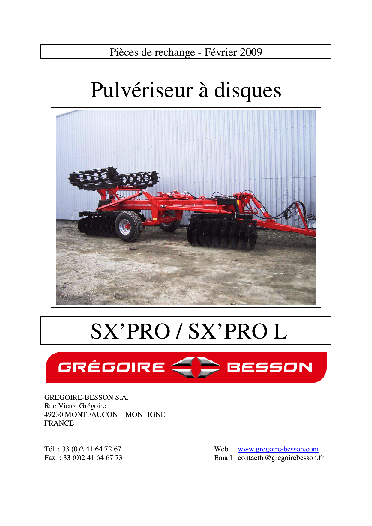 Gregoire & Besson SXP Parts manual catalog PDF Download | Service ...
