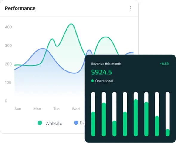 Website and Facebook performanse