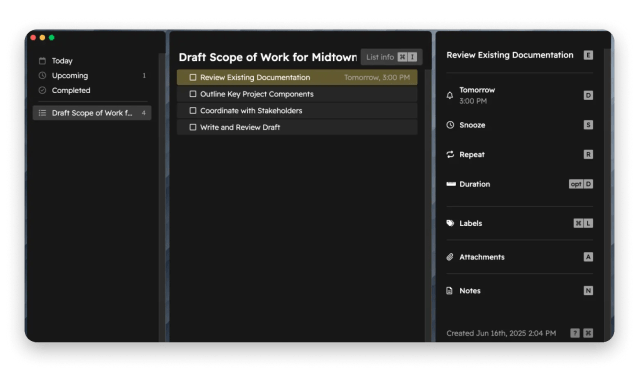 Godspeed, a task manager app for Mac that's available on Setapp 