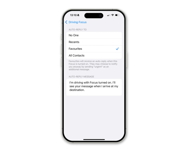 iPhone auto reply settings