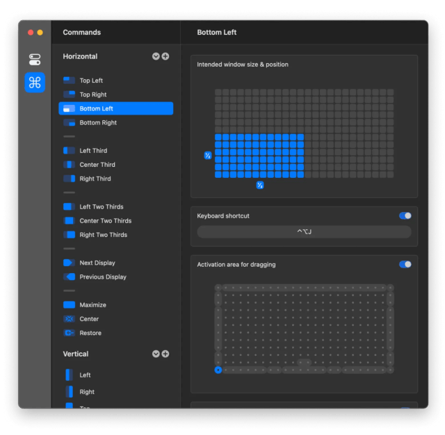 Magnet command settings configuration