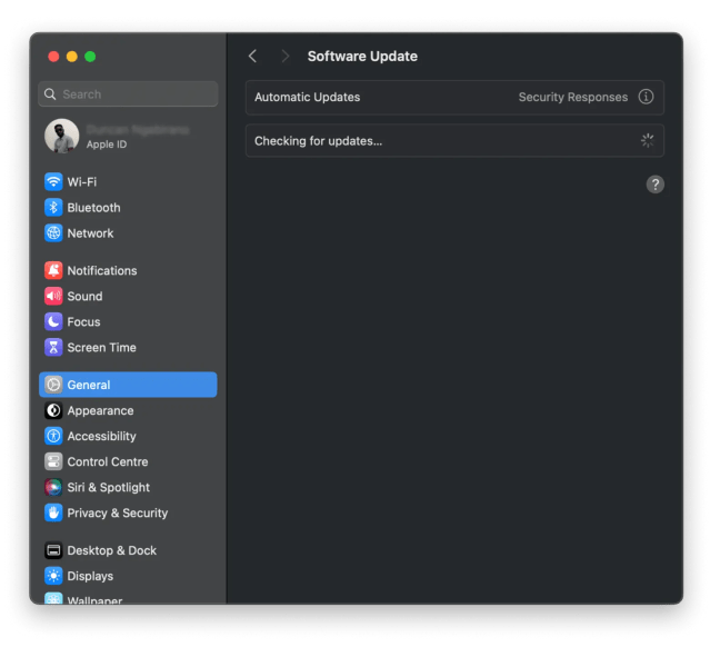 Software update window