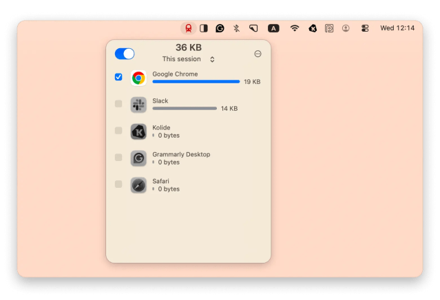 The interface of TripMode, a data usage control app that is available on Setapp.
