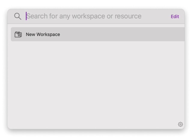 The search window of Workspaces, a Mac organizing app that is available on Setapp