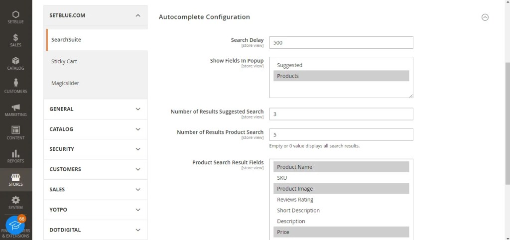 Smart Search Suite Autocomplete for Magento 2 by SetBlue - General Settings