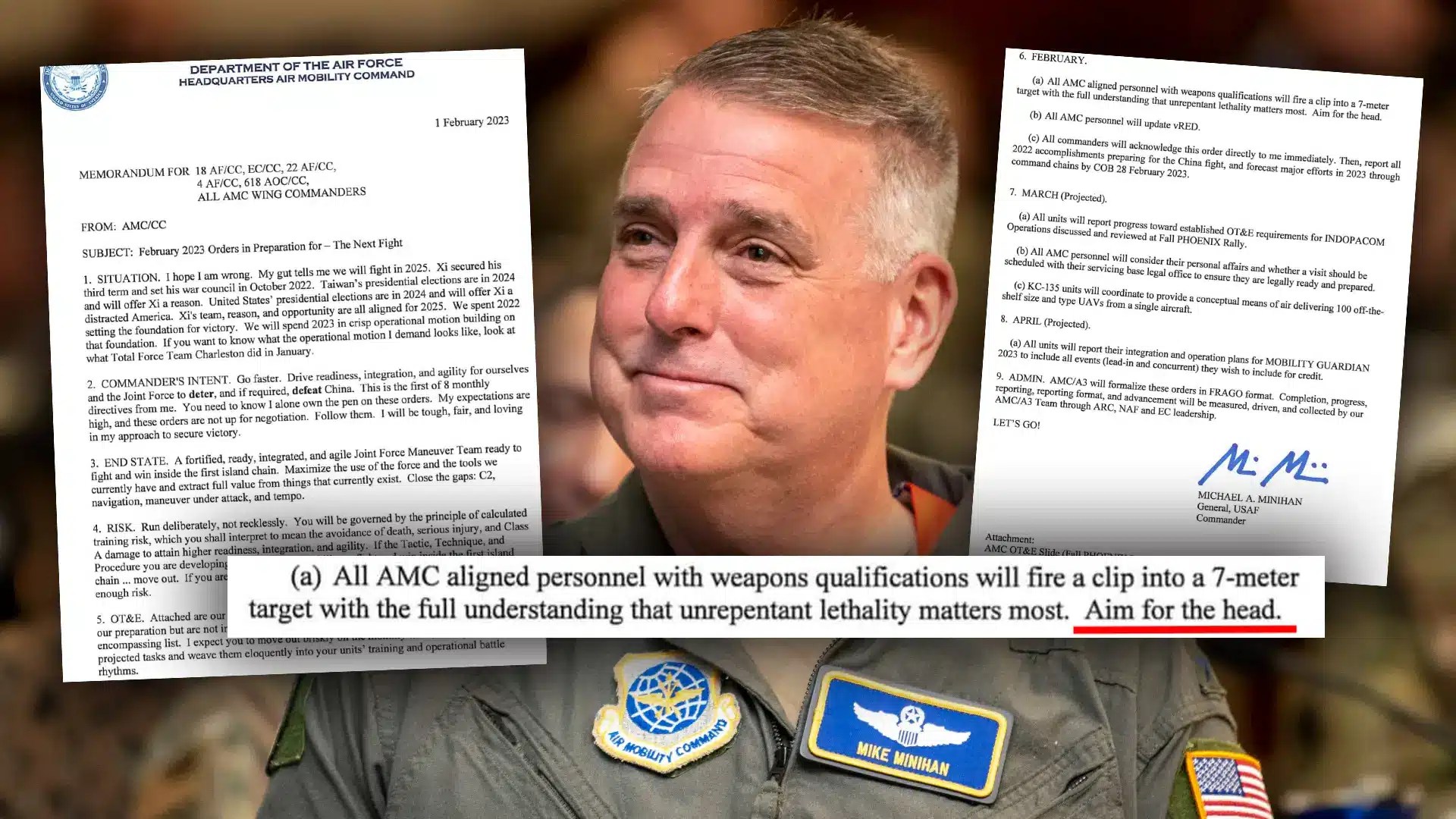 nota do general Minihan