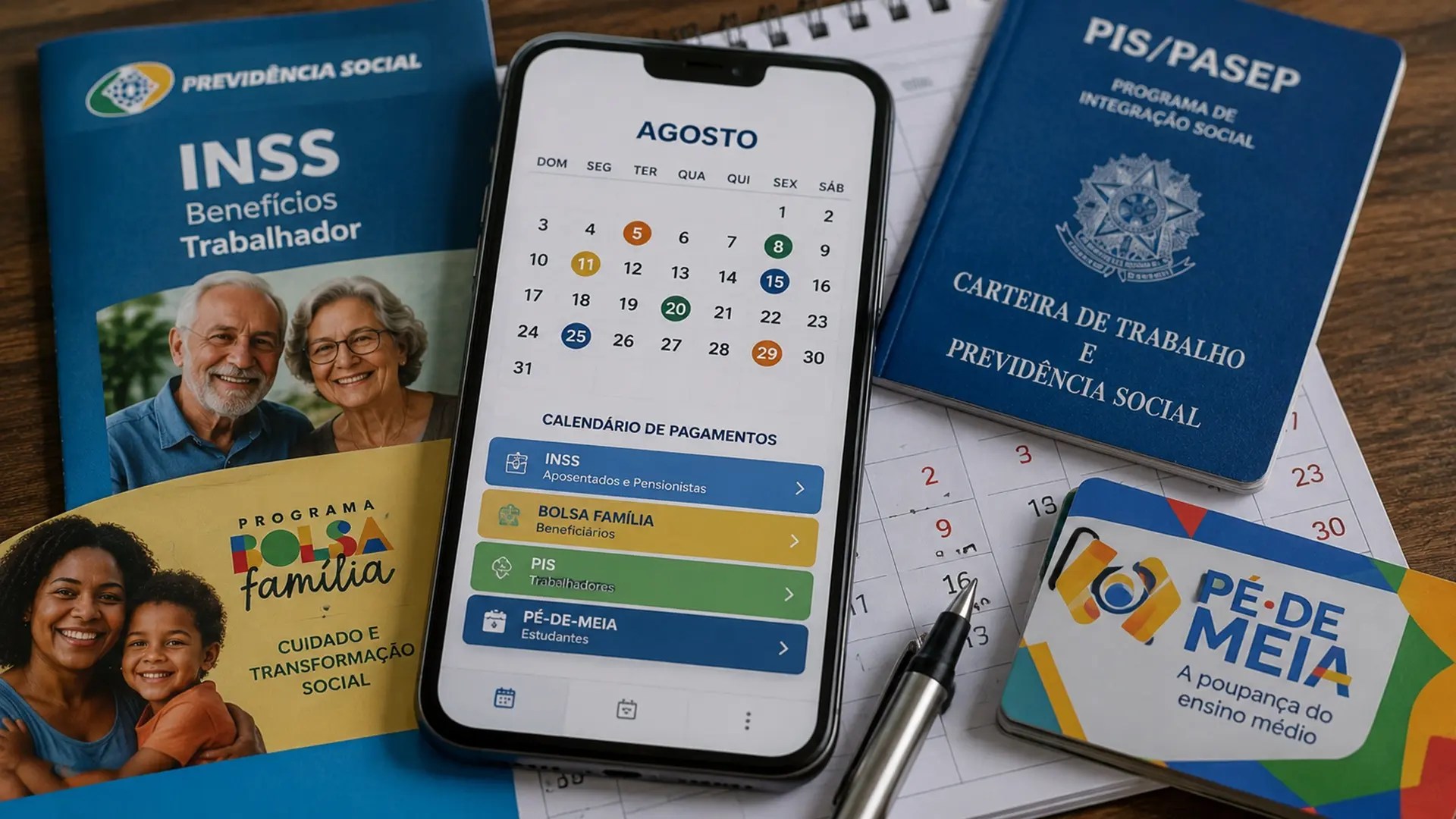INSS, Bolsa Família, PIS e Pé-de-Meia: veja quem recebe e quando em agosto