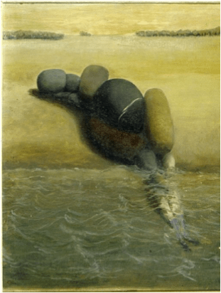 “Steinfrau" (stone woman) by Meret Oppenheim, 1938.