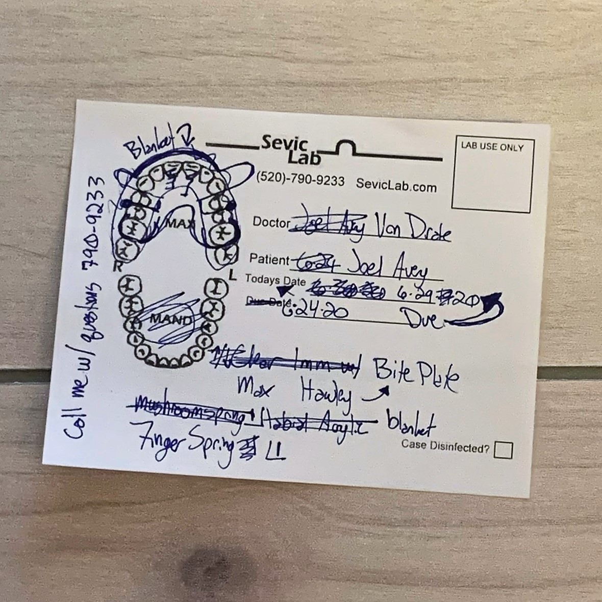 Too many changes, just use a new one Rx slip.