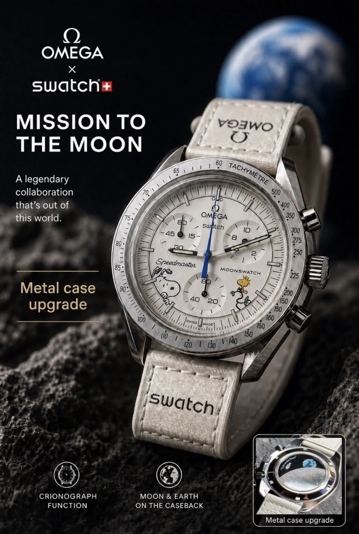 BY SEVIN: Omega + Swatch+Snoopy Chronograph MoonSwatch Watch - product image 7