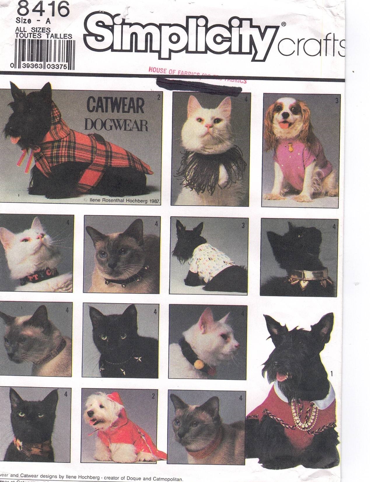 simplicity cat pattern