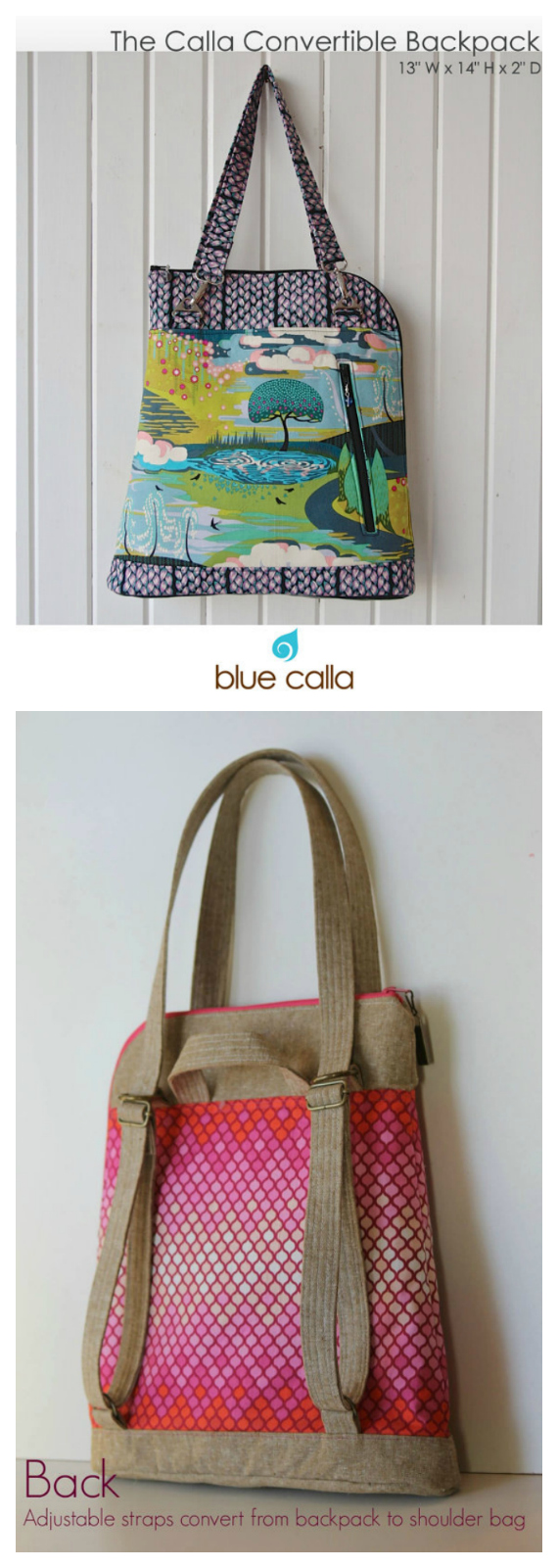 Sewing Pattern Convertible Backpack