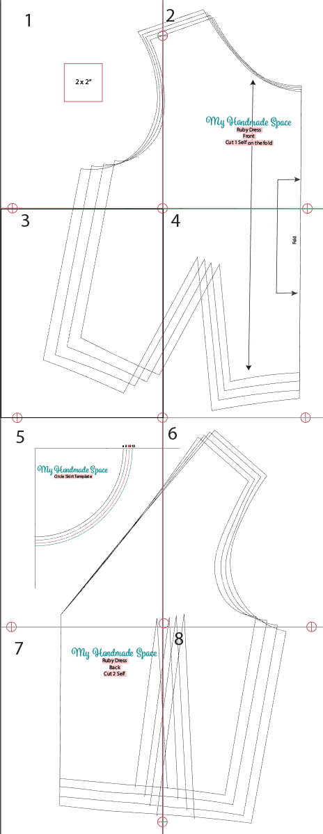 Ruby Dress Pattern Layout
