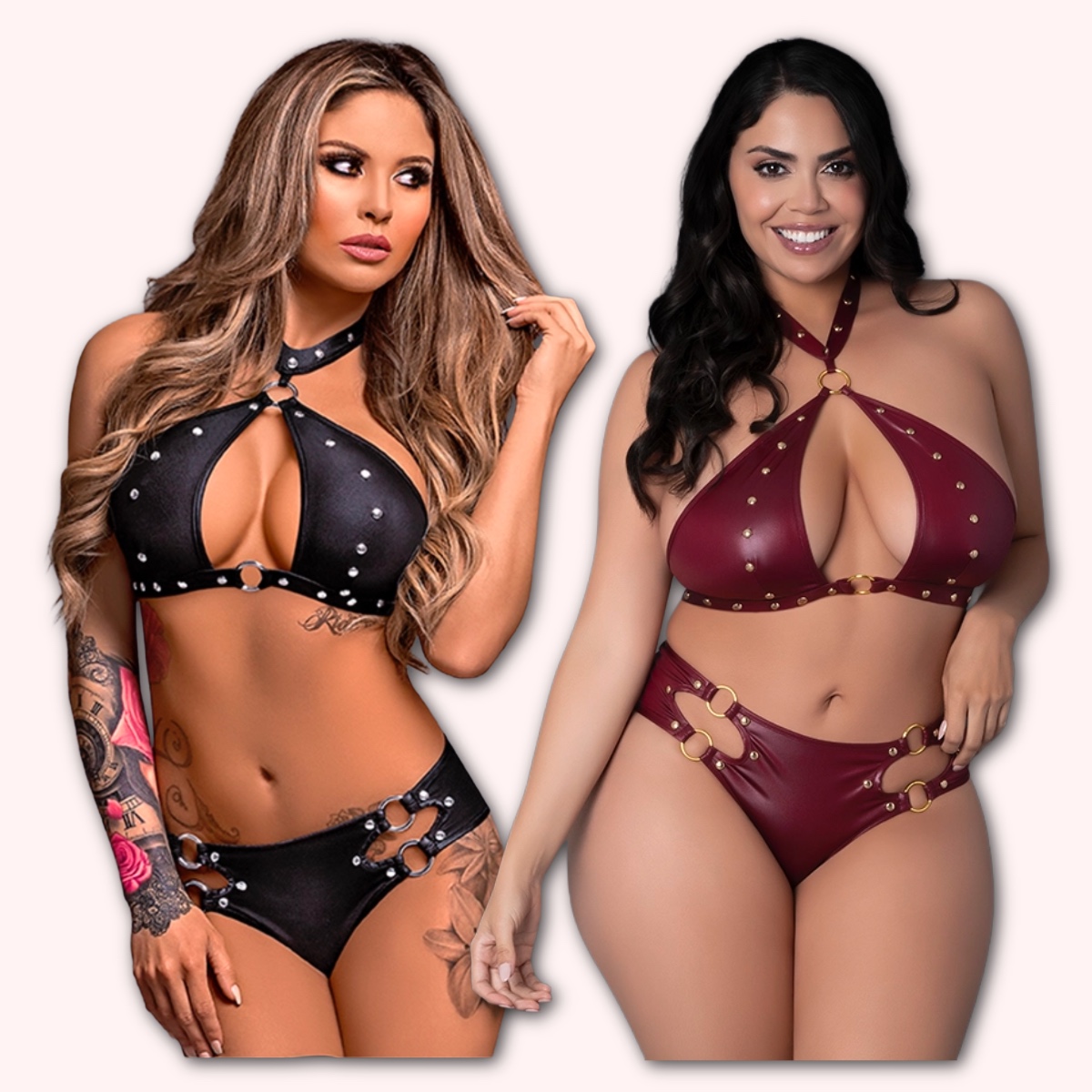 Lust Fetish Juno Choker Keyhole Top and Mini Short