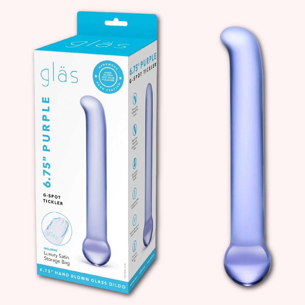Gläs 6.75" Purple G-Spot Tickler