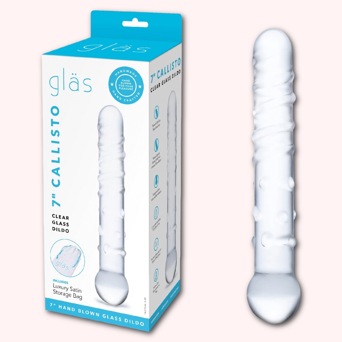 Gläs 7" Callisto Clear Glass Dildo