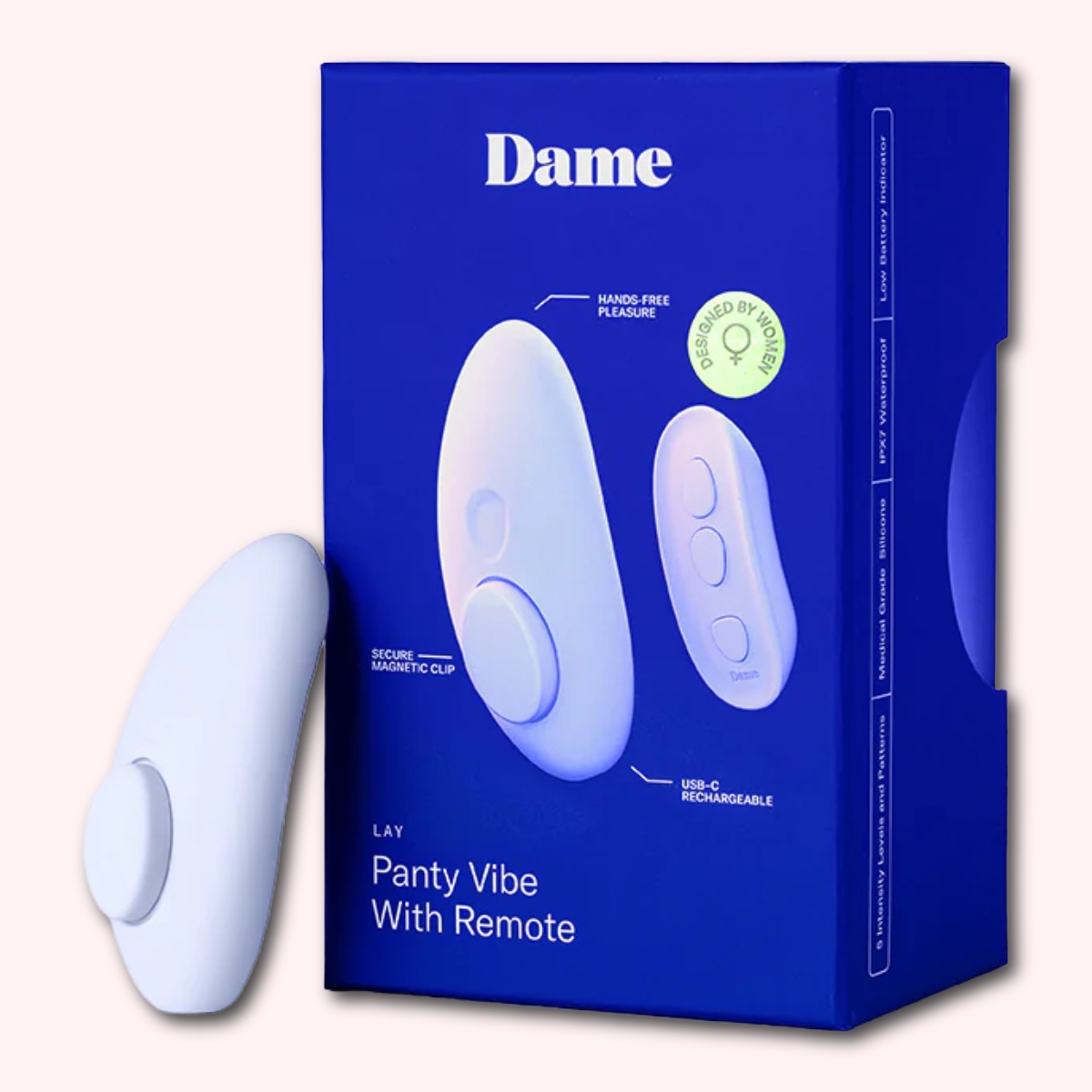 Dame Lay Panty Vibrator with Remote Control Lilac