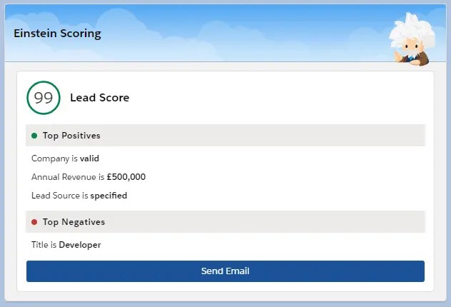Screenshot of Einstein Lead Score