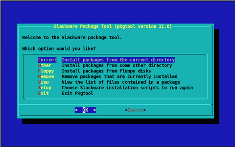 Slackware screenshot Pkgtool
