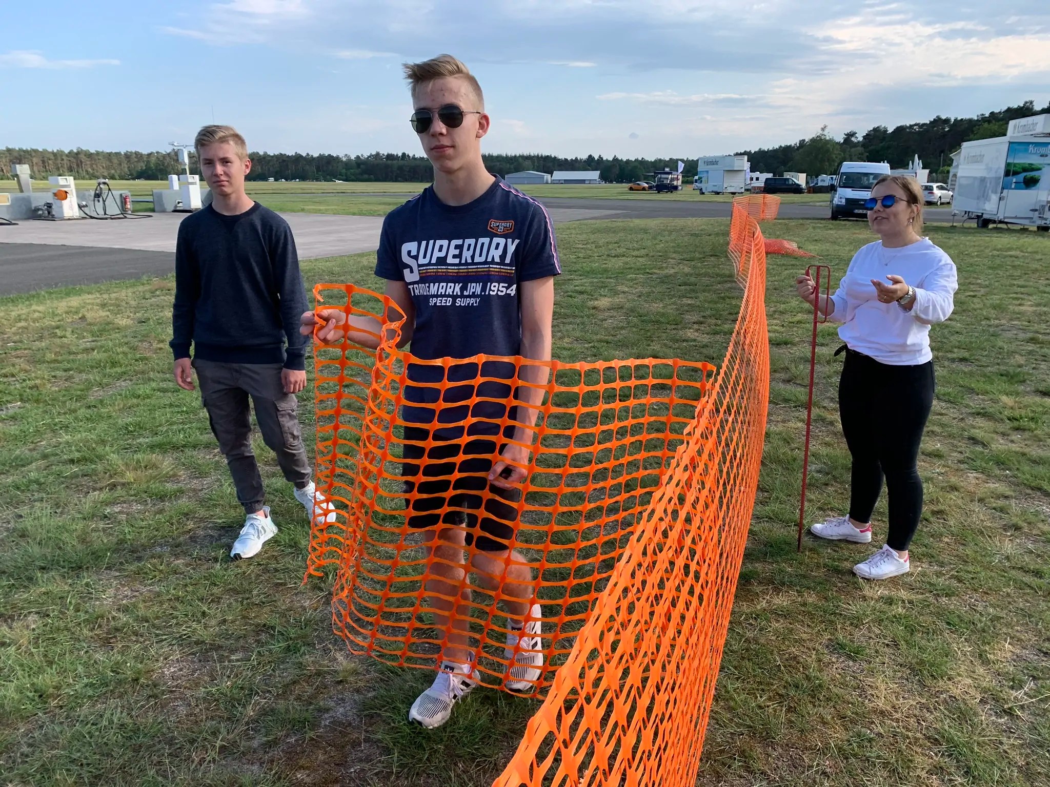 Der schweißtreibende Aufbau am Freitag