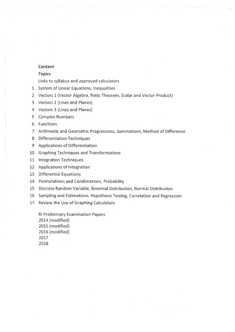 2018 2019 Rjc H2 Math Tutorials Jc1 Jc2 Study Notes For - Ultra HD Abstract Photos for Desktop