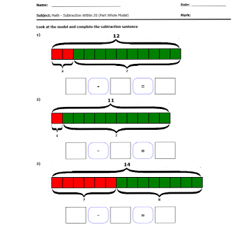 Subtract Using The Model Worksheet - Download Ultra HD Minimal Wallpaper | Desktop