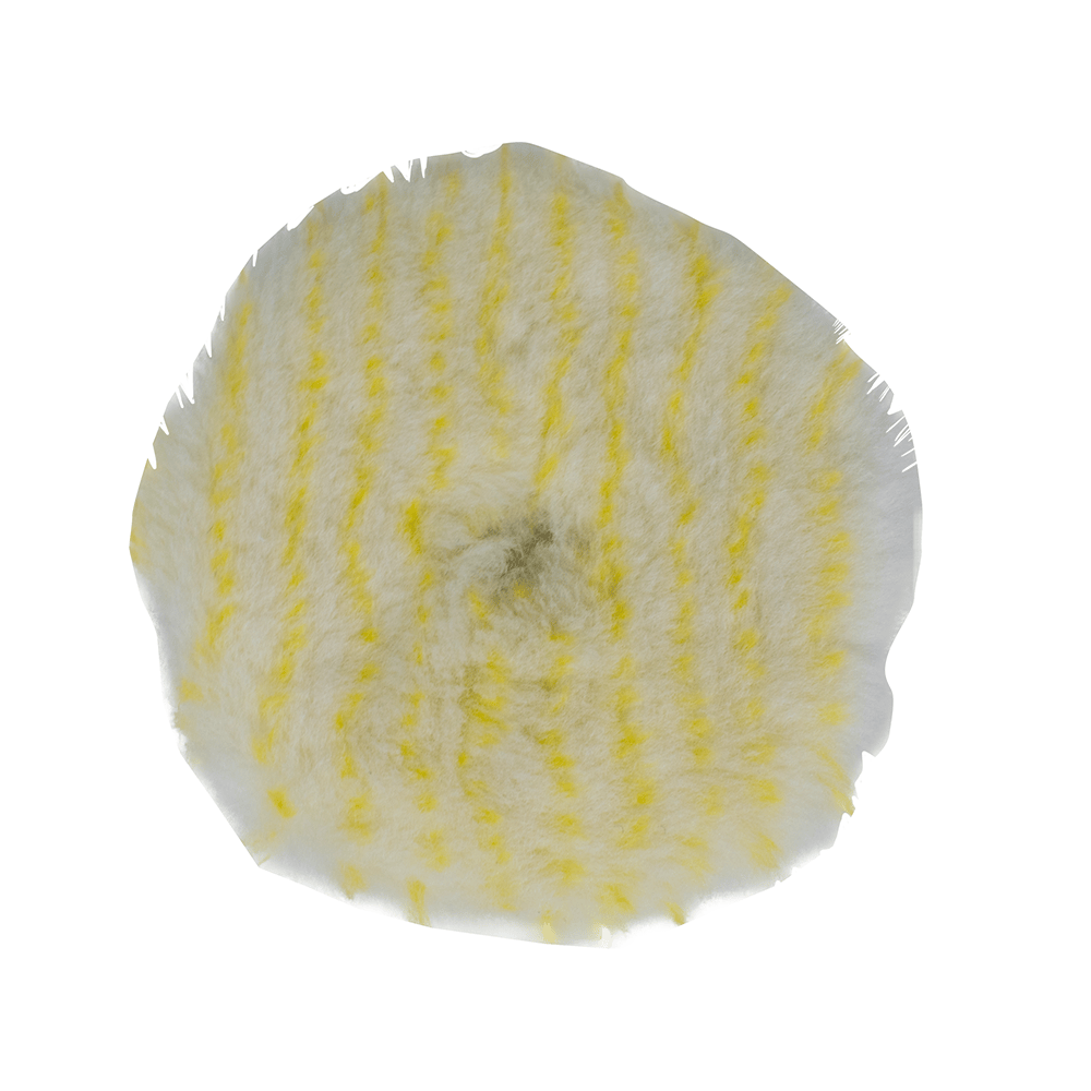 5" Wool Polishing Pad - Light Cut Yellow Stripes - SGT TOOLS
