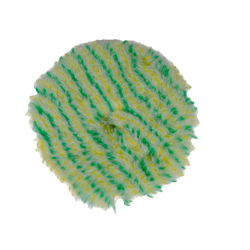 5" Wool Polishing Pad - Cut Green/Yellow Stripes - SGT TOOLS