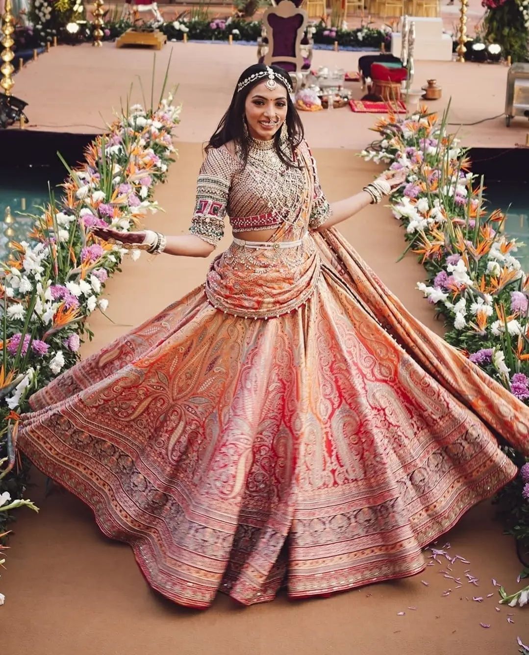 35+ Enchanting Ombre Lehenga Designs For Brides