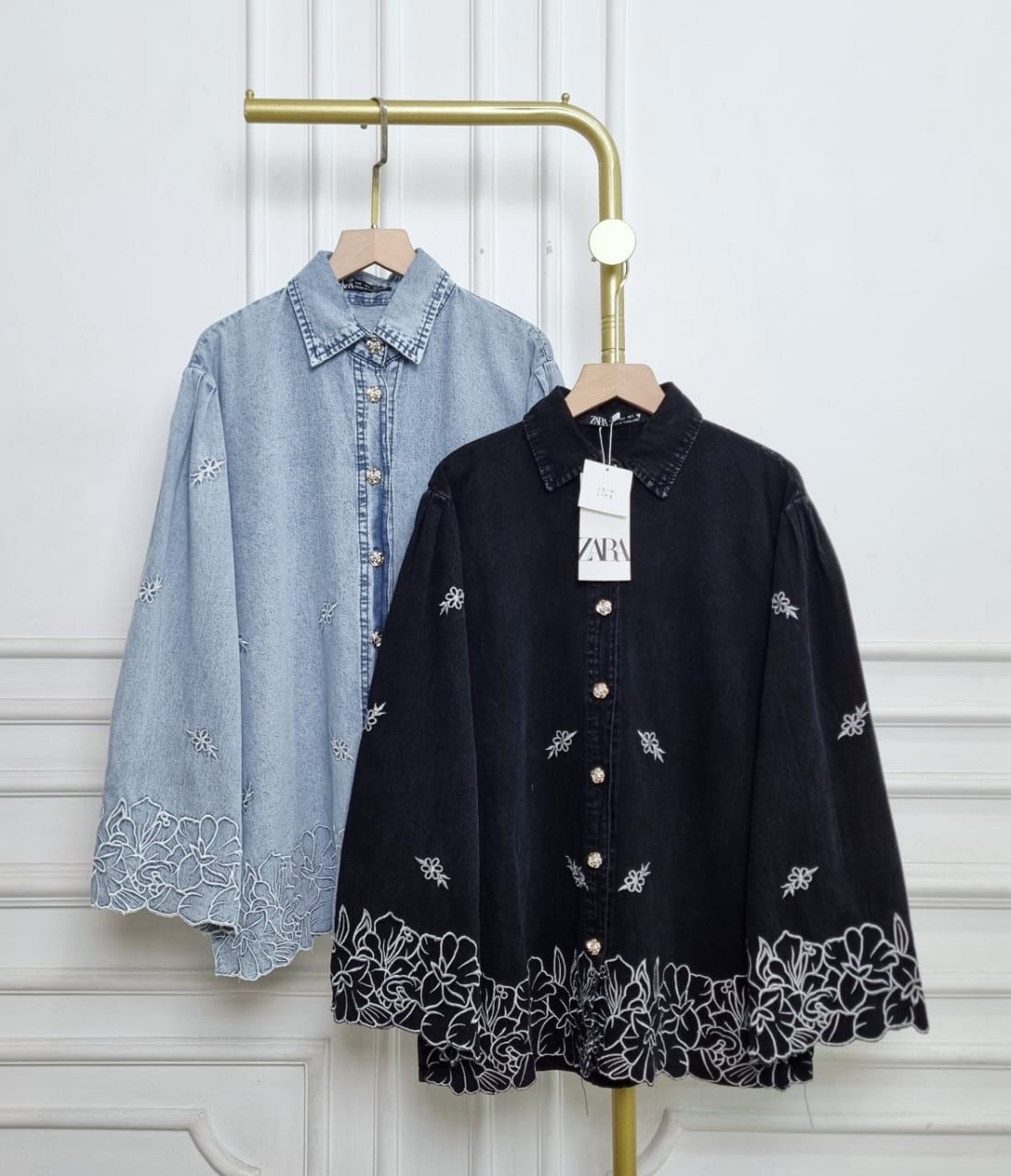 DENIM EMBROIDERED SHIRT