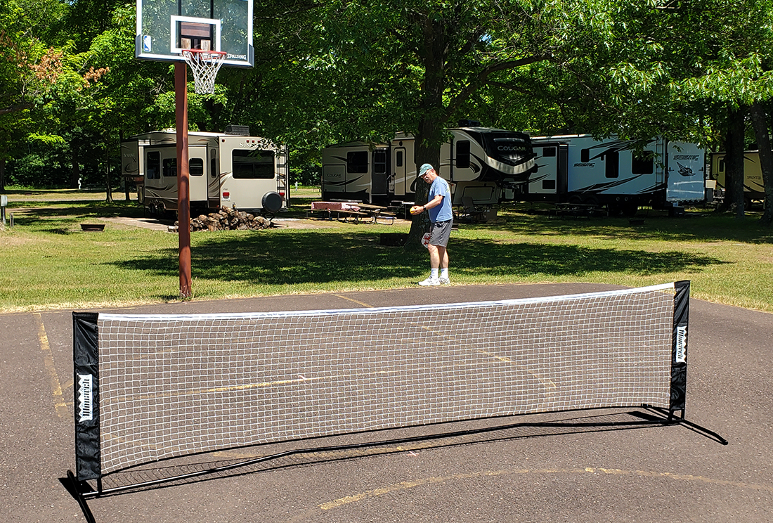 Creating our own pickleball court!