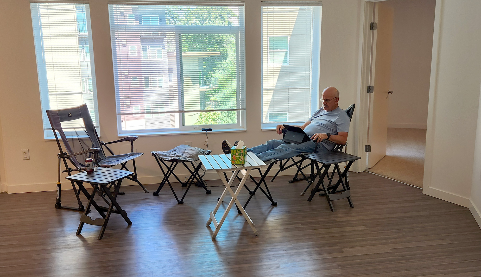 Camping out in the apartment for the first month