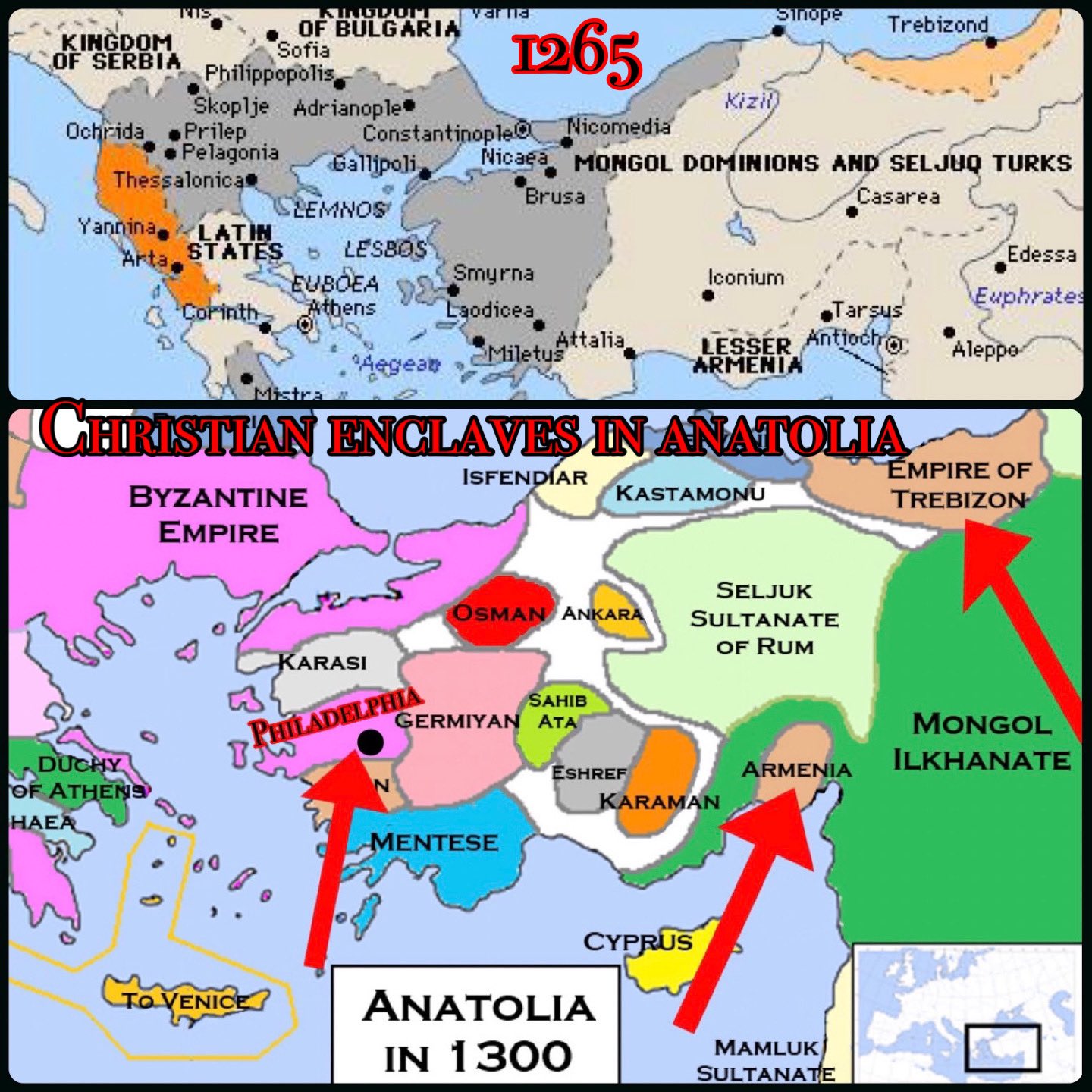 Anatolian Peninsula History Christian Enclaves Anatolia 1300 
