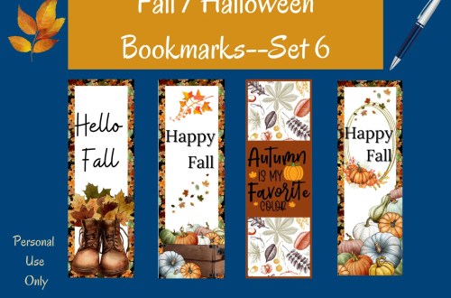 printable bookmarks fall or Halloween themed