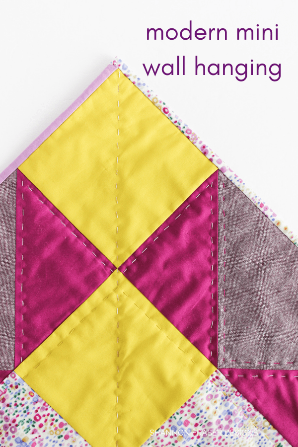 Modern Mini Quilted Wall Hanging | Quilt Big Blog Hop | Shannon Fraser Designs