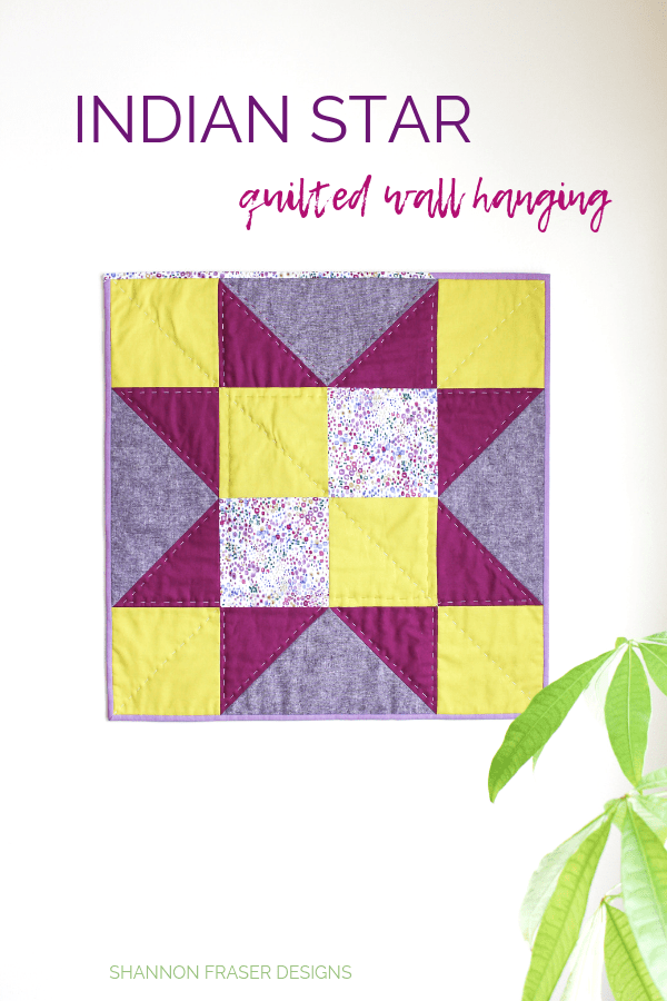 Indian Star Quilted Wall Hanging | Quilt Big Blog Hop | Shannon Fraser Designs