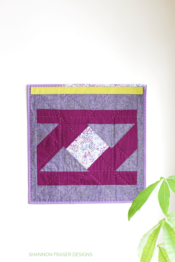 Backside of Indian Star Mini Quilted Wall Hanging | Quilt Big Blog Hop | Shannon Fraser Designs