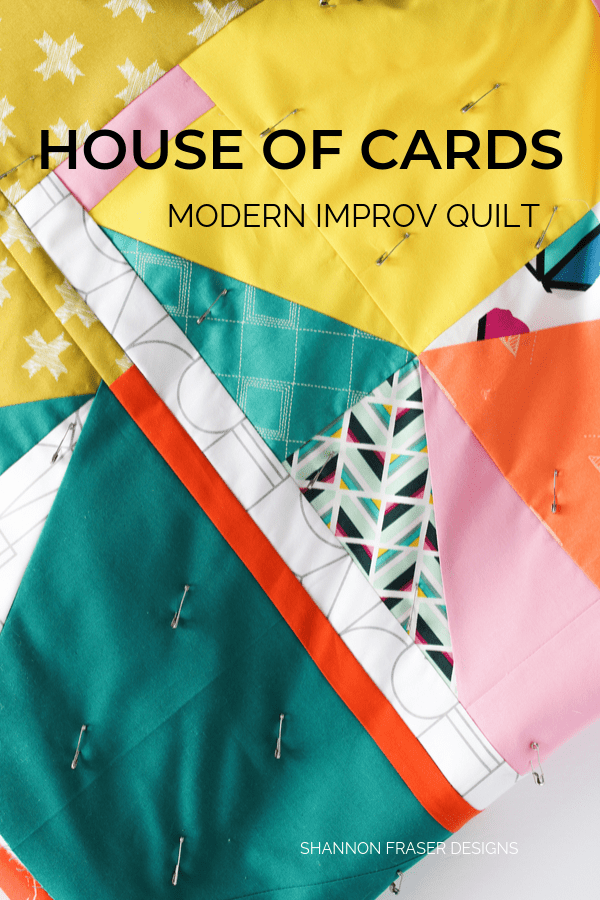 House of Cards improv quilt | Q4 Finish-a-Long List of Projects | Shannon Fraser Designs #modernquilt #improvquilting #color