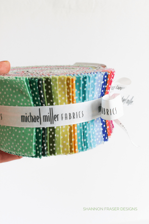 Michael Miller Fabrics Garden Pindot Jelly Roll | 2019 Holiday Stocking Stuffer Guide for Quilters | Shannon Fraser Designs #jellyroll #michaelmillerfabrics #fabric #giftguide