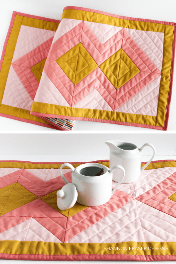 Figure Eight Table Runner | Pattern from Modern Quilts Block by Block book by Emily Dennis | Shannon Fraser Designs #diy #homedecor #modernquilting