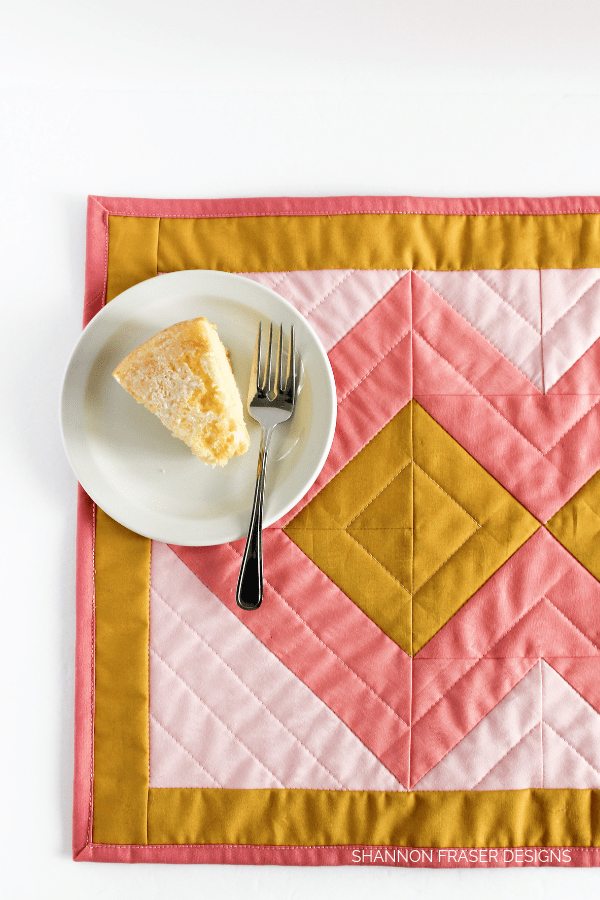 Figure Eight Table Runner | Pattern from Modern Quilts Block by Block book by Emily Dennis | Shannon Fraser Designs #diy #homedecor #modernquilting