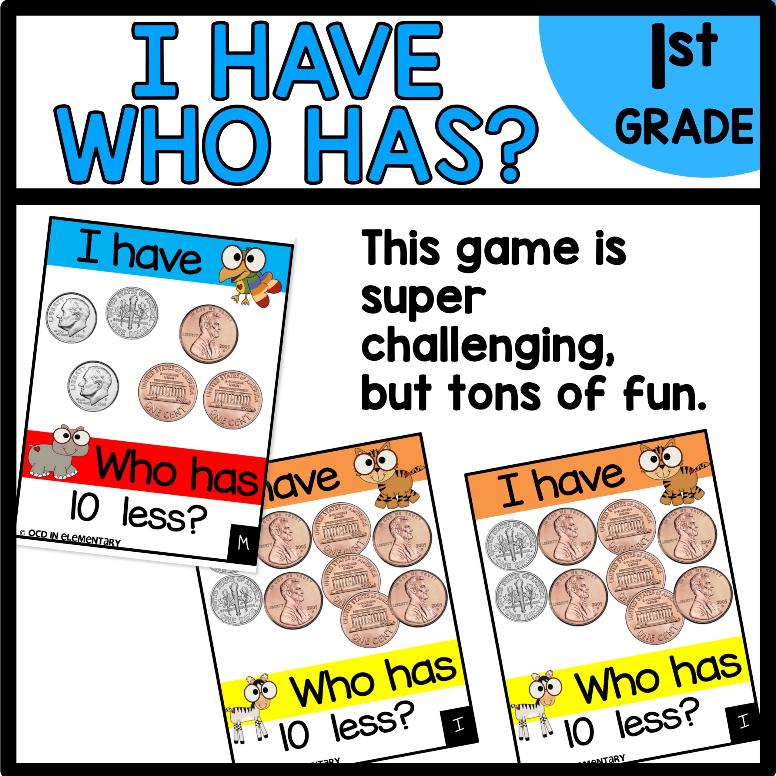 I Have Who Has Tens and Ones using Dimes and Pennies - We Are Better ...