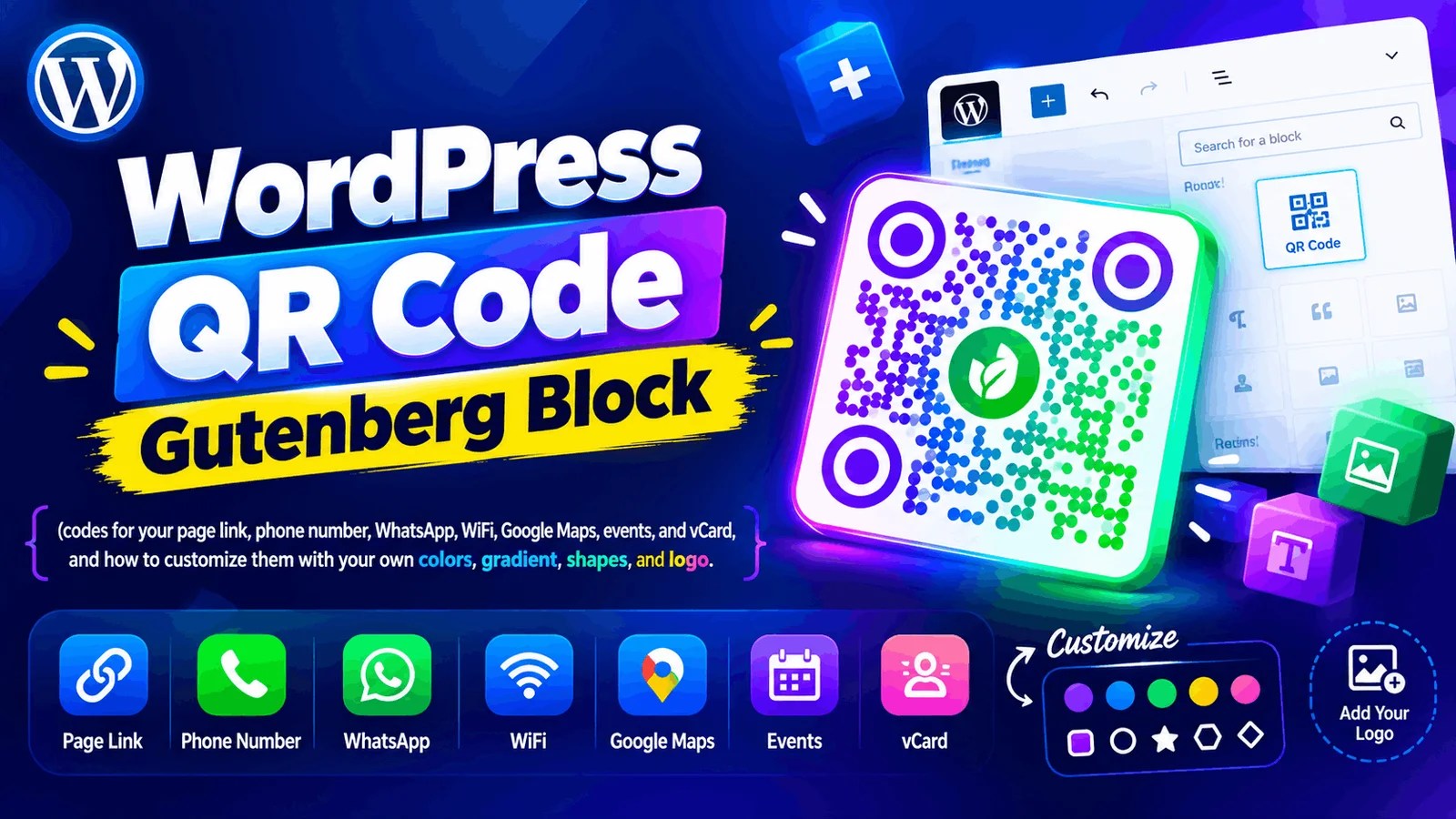 WordPress QR Code Gutenberg block tutorial